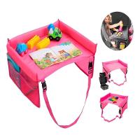 Mesinha Infantil Carro Casa Mesa Porta Objetos Bolsos Dobravel Portatil Bebe Crianca Apoio Rosa - 1