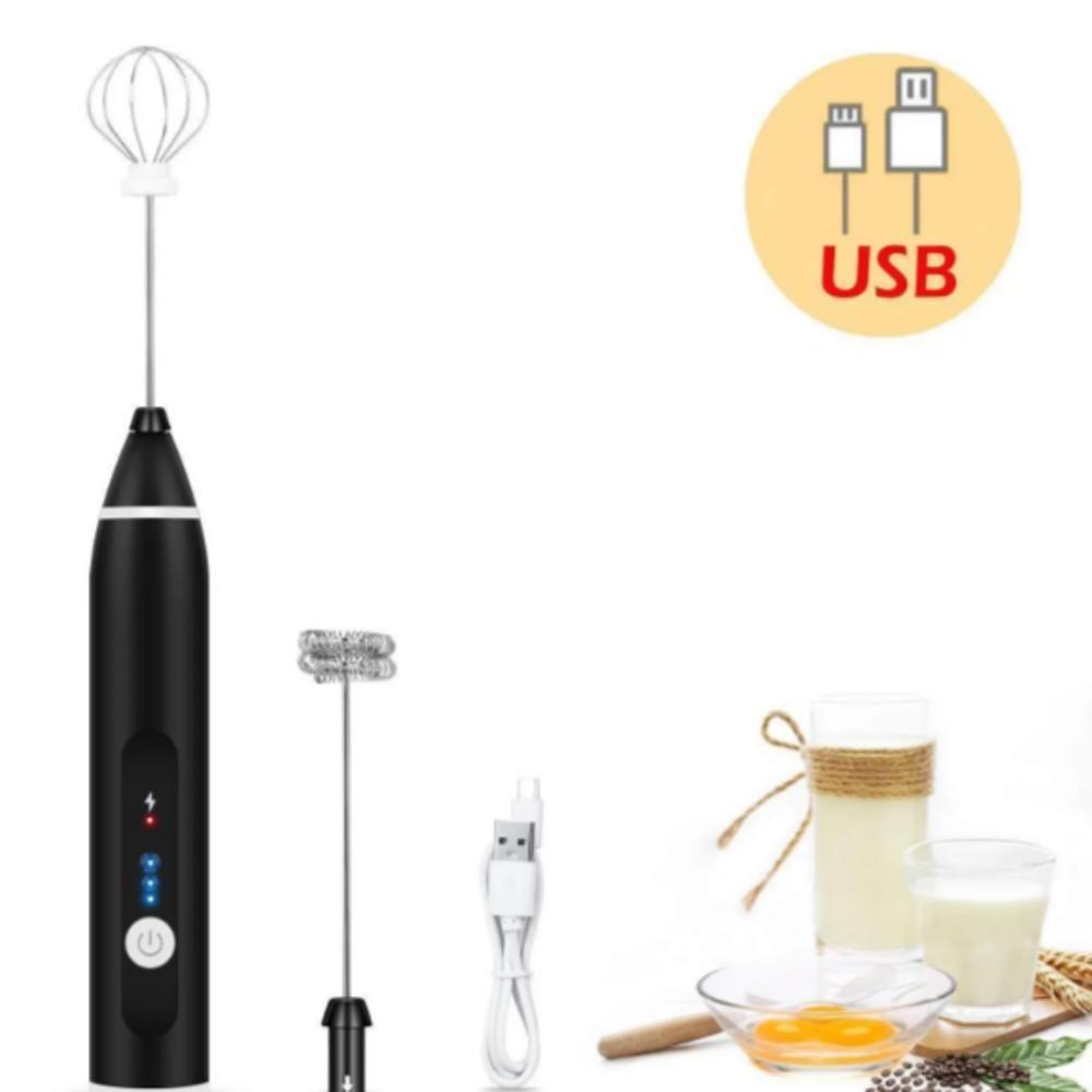 Kit Batedeira Mini Mixer Eletrico Misturador 2 Em 1 Portatil Sem Fio Recarregavel Multiuso Espumador Shakes Drinks - 2