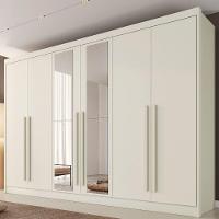 Guarda Roupas 6 Portas Alba Plus Com Espelho 100% Mdf Off White - 2