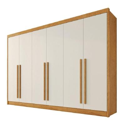 Guarda Roupas 6 Portas Alba Plus 100% Mdf Mademarcs Peroba-off White