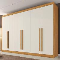 Guarda Roupas 6 Portas Alba Plus 100% Mdf Mademarcs Peroba-off White - 2