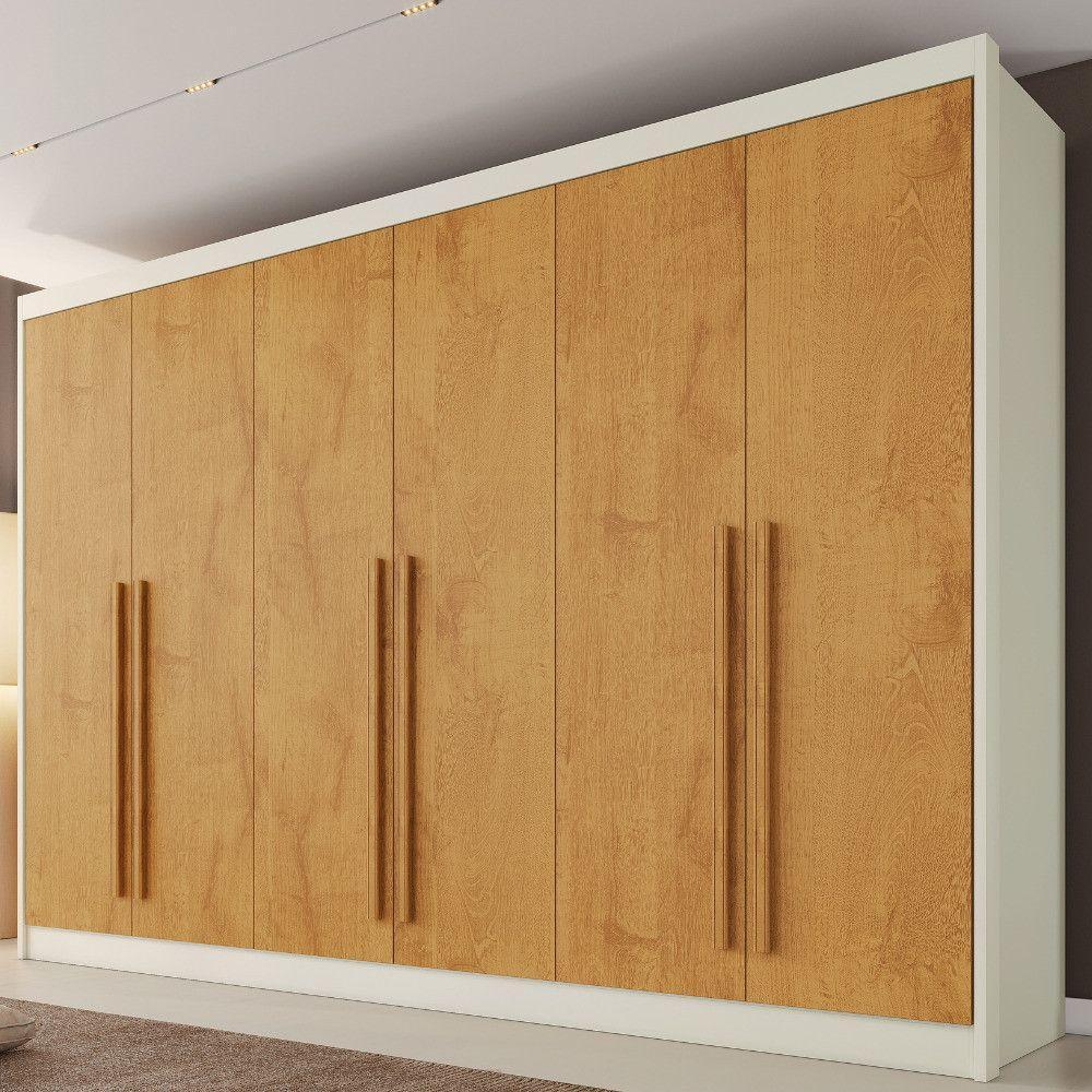 Guarda Roupas 6 Portas Alba Plus 100% Mdf Mademarcs Off White-peroba - 2