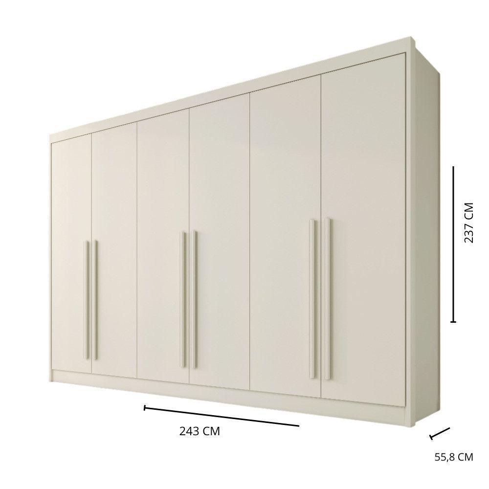 Guarda Roupas 6 Portas Alba Plus 100% Mdf Mademarcs Off White - 3