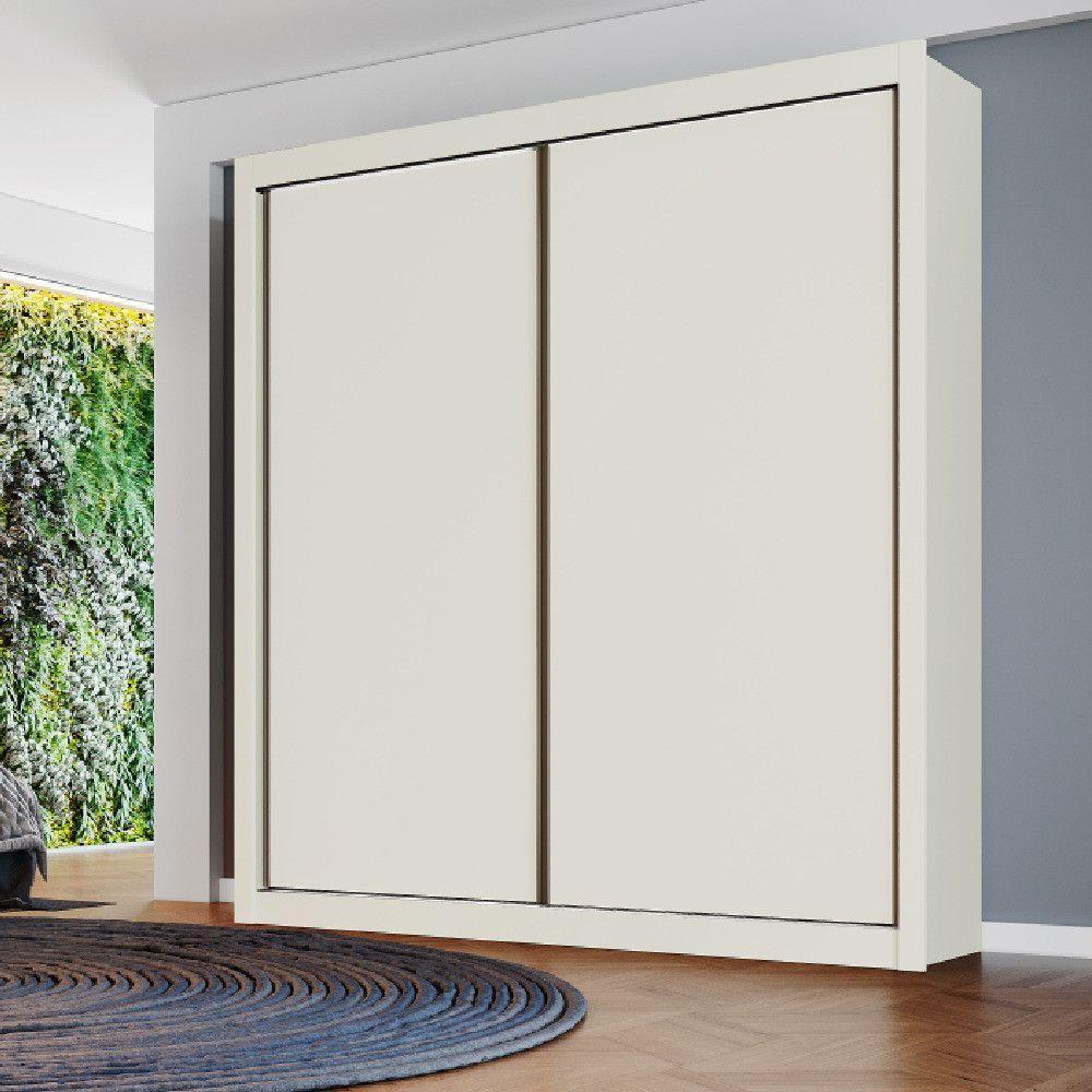 Guarda Roupa Zurique Solteiro 2 Portas 4 Gavetas 100% Mdf Off White/off White - 2