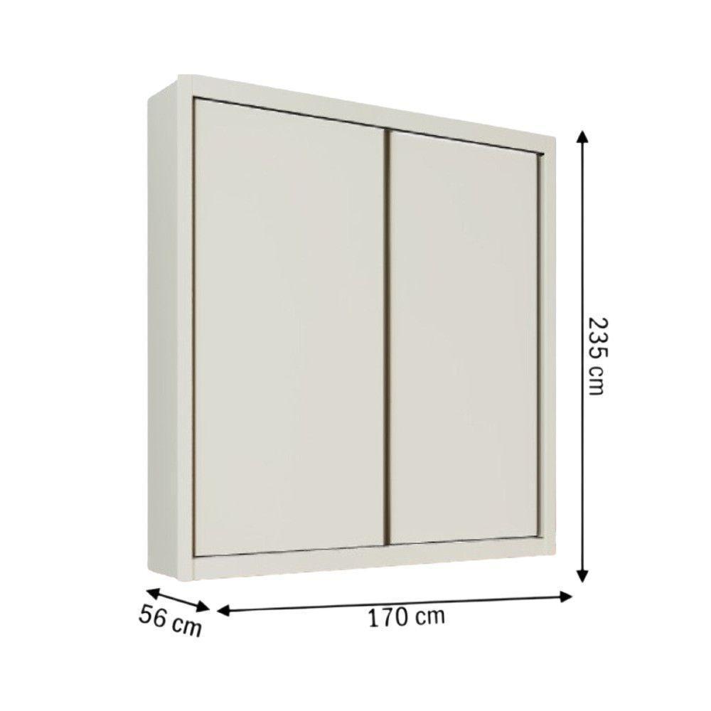 Guarda Roupa Zurique Solteiro 2 Portas 4 Gavetas 100% Mdf Off White/off White - 3