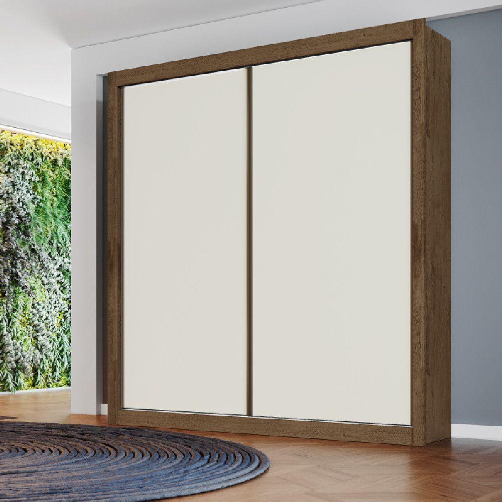 Guarda Roupa Zurique Solteiro 2 Portas 4 Gavetas 100% Mdf Brauna/off White/brauna - 3