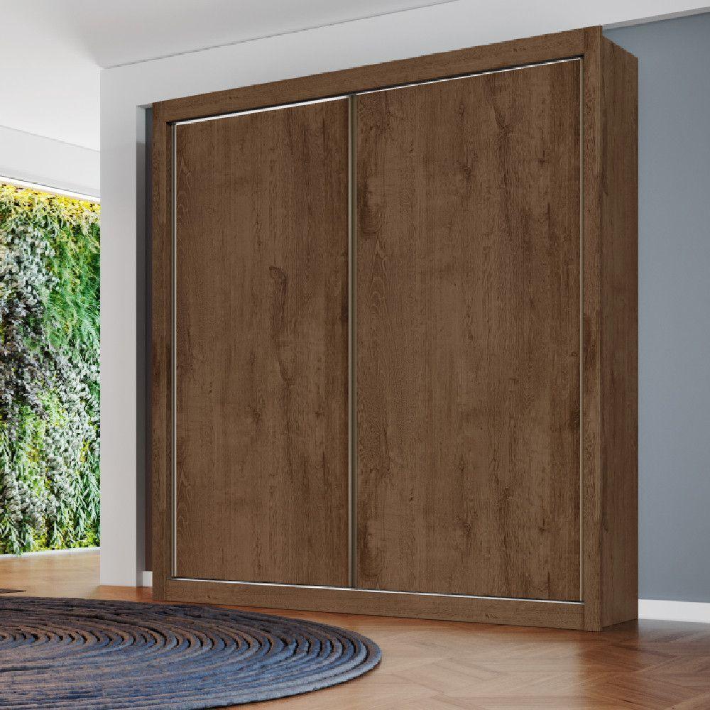 Guarda Roupa Zurique Solteiro 2 Portas 4 Gavetas 100% Mdf Brauna/off White/brauna - 4