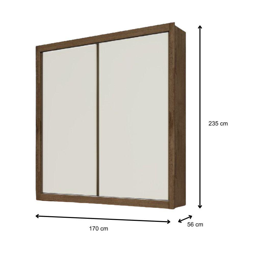Guarda Roupa Zurique Solteiro 2 Portas 4 Gavetas 100% Mdf Brauna/off White/brauna - 5