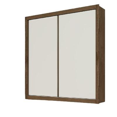Guarda Roupa Zurique Solteiro 2 Portas 4 Gavetas 100% Mdf Brauna/off White/brauna