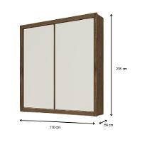 Guarda Roupa Zurique Solteiro 2 Portas 4 Gavetas 100% Mdf Brauna/off White/brauna - 5
