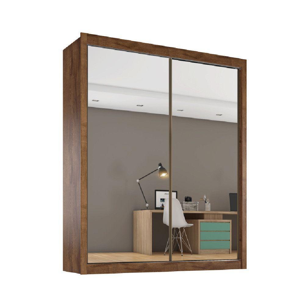 Guarda Roupa Zurique 2 Portas Espelhadas 100% Mdf Brauna/off White - 1