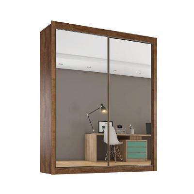 Guarda Roupa Zurique 2 Portas Espelhadas 100% Mdf Brauna/off White
