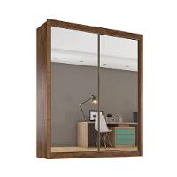 Guarda Roupa Zurique 2 Portas Espelhadas 100% Mdf Brauna/off White - 1