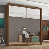 Guarda Roupa Zurique 2 Portas Espelhadas 100% Mdf Brauna/off White - 2