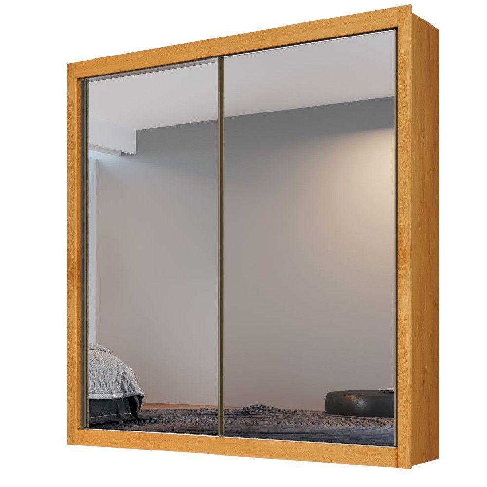 Guarda Roupa Zurique 2 Portas Espelhadas 100% Mdf Peroba/off White - 1