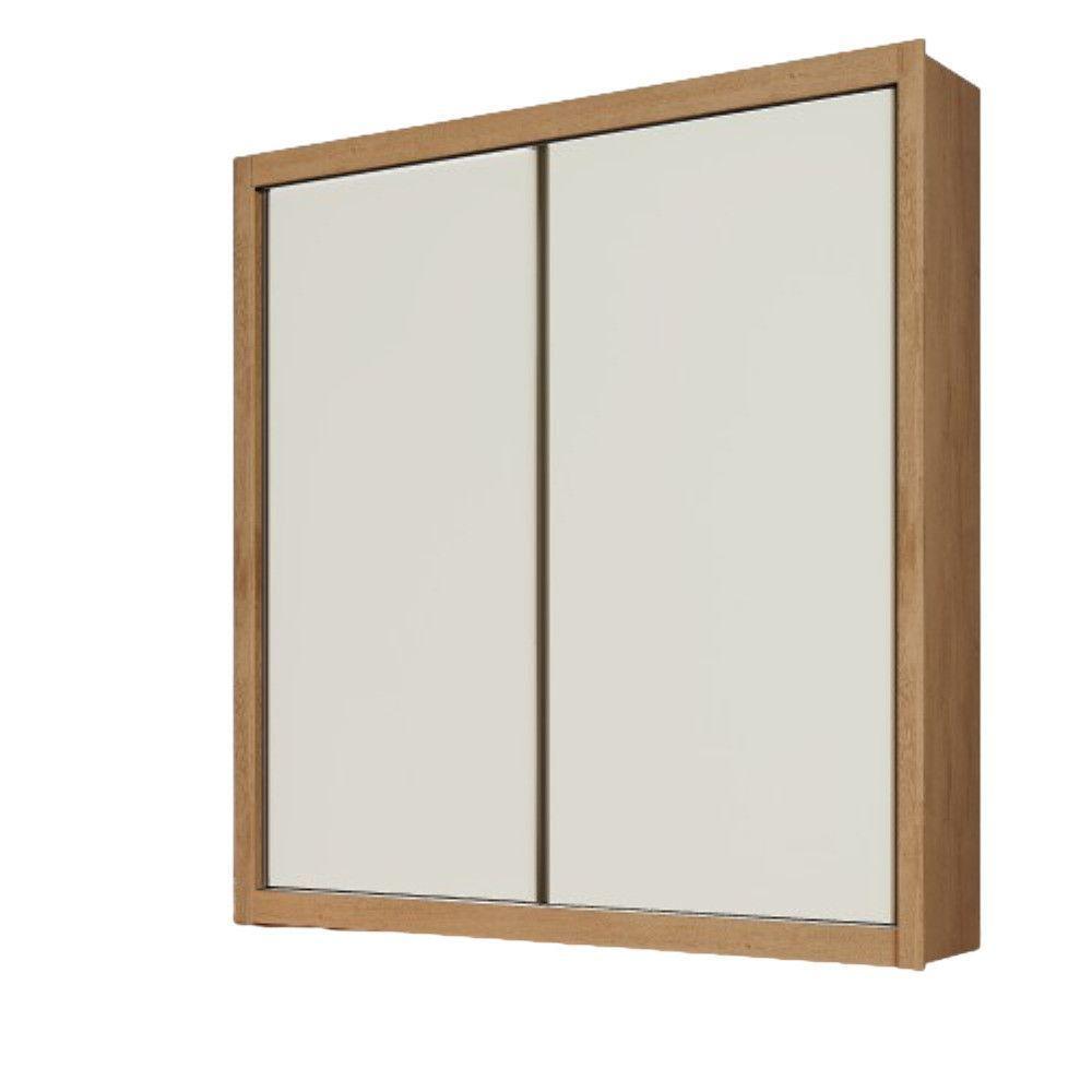 Guarda Roupa Zurique Solteiro 2 Portas 4 Gavetas 100% Mdf Amêndoa/off White - 1