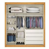 Guarda Roupa Zurique 1 Porta Espelhada 100% Mdf Peroba/off White/peroba - 6