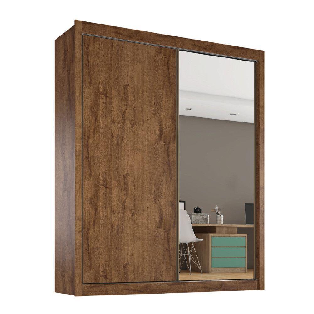 Guarda Roupa Zurique 1 Porta Espelhada 100% Mdf Brauna/off White/brauna - 2