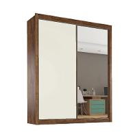 Guarda Roupa Zurique 1 Porta Espelhada 100% Mdf Brauna/off White/brauna - 1
