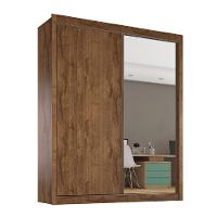 Guarda Roupa Zurique 1 Porta Espelhada 100% Mdf Brauna/off White/brauna - 2