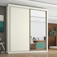 Guarda Roupa Zurique 1 Porta Espelhada 100% Mdf Off White/off White - 2