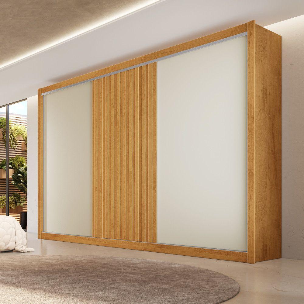 Guarda Roupa Vitória Casal 3 Portas 6 Gavetas 100% Mdf Peroba/off White/peroba - 3