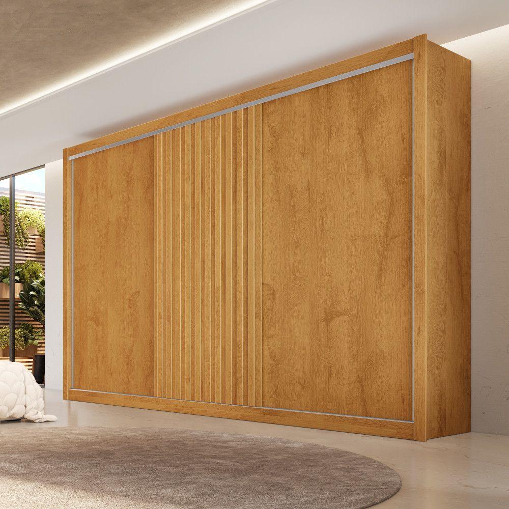 Guarda Roupa Vitória Casal 3 Portas 6 Gavetas 100% Mdf Peroba/off White/peroba - 4