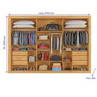 Guarda Roupa Vitória Casal 3 Portas 6 Gavetas 100% Mdf Peroba/off White/peroba - 5