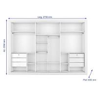 Guarda Roupa Vitória Casal 3 Portas 6 Gavetas 100% Mdf Branco Acetinado