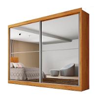 Guarda Roupa Verona Plus 2 Portas Espelhado 100% Mdf Peroba - 1