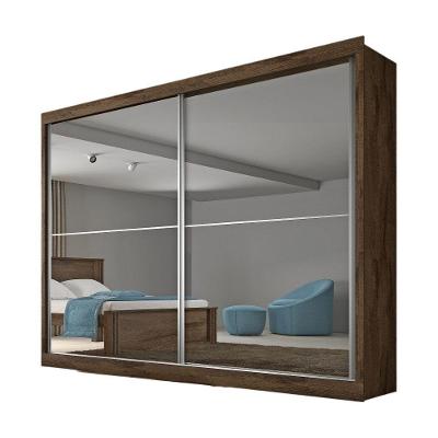 Guarda Roupa Verona Plus 2 Portas Espelhado 100% Mdf Brauna