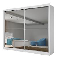 Guarda Roupa Verona Plus 2 Portas Espelhado 100% Mdf Branco Acetinado - 1