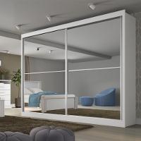 Guarda Roupa Verona Plus 2 Portas Espelhado 100% Mdf Branco Acetinado - 2