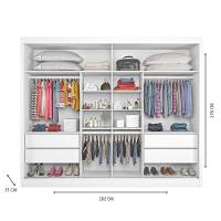 Guarda Roupa Verona Plus 2 Portas Espelhado 100% Mdf Branco Acetinado - 3