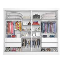 Guarda Roupa Verona Plus 2 Portas Espelhado 100% Mdf Branco Acetinado