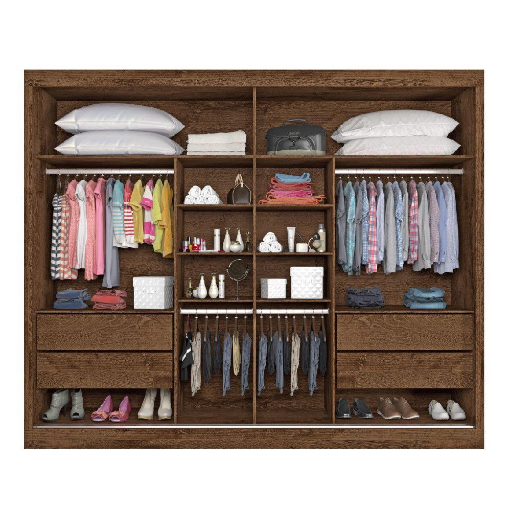 Guarda Roupa Verona Plus 2 Portas 100% Mdf Mademarcs Brauna-off White-brauna - 6