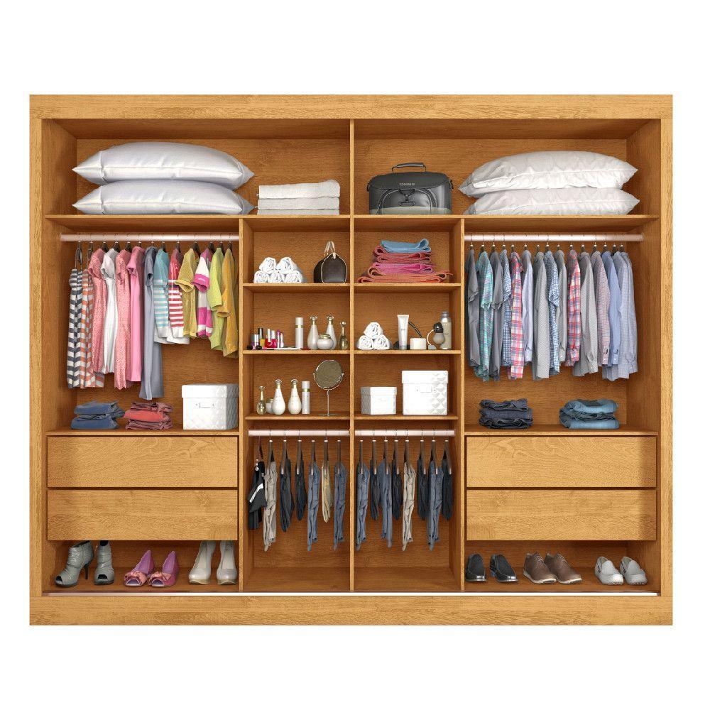 Guarda Roupa Verona Plus 1 Porta Espelhado 100% Mdf Peroba-off White-peroba - 2