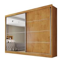 Guarda Roupa Verona Plus 1 Porta Espelhado 100% Mdf Peroba-off White-peroba - 5