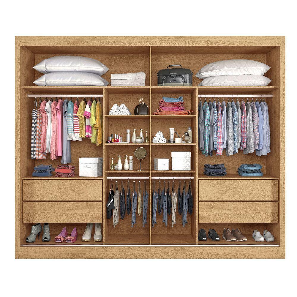 Guarda Roupa Verona Plus 1 Porta Espelhado 100% Mdf Amêndoa-off White-amêndoa - 6