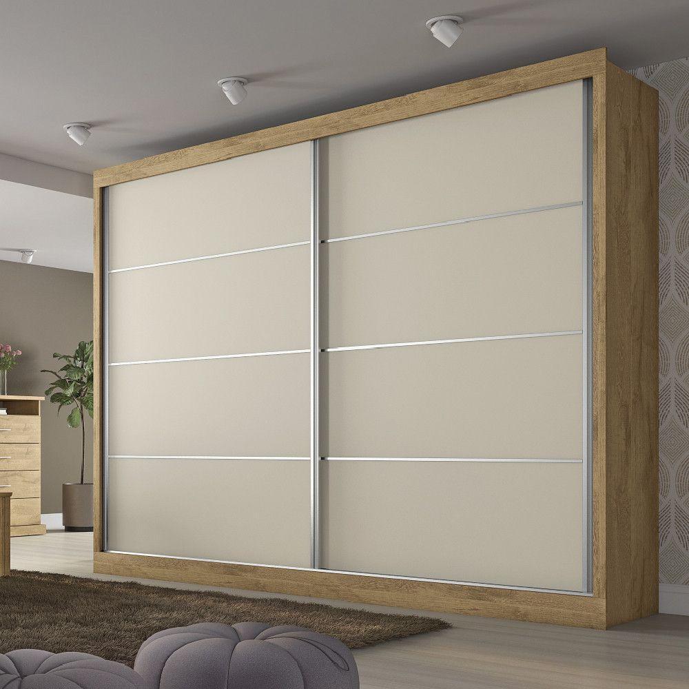 Guarda Roupa Verona Plus 2 Portas 100% Mdf Mademarcs Amêndoa-off White-amêndoa - 5