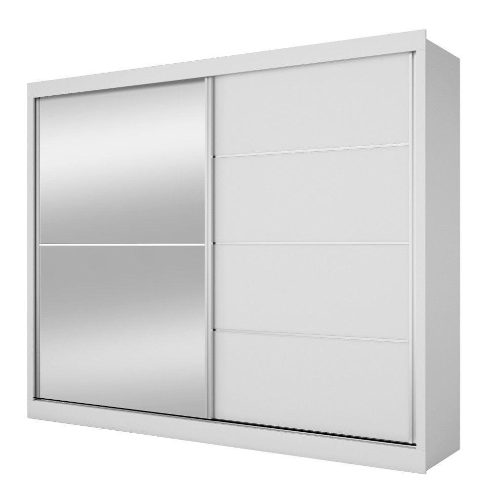Guarda Roupa Verona Plus 1 Porta Espelhado 100% Mdf Branco Acetinado - 1