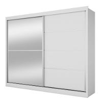 Guarda Roupa Verona Plus 1 Porta Espelhado 100% Mdf Branco Acetinado - 1
