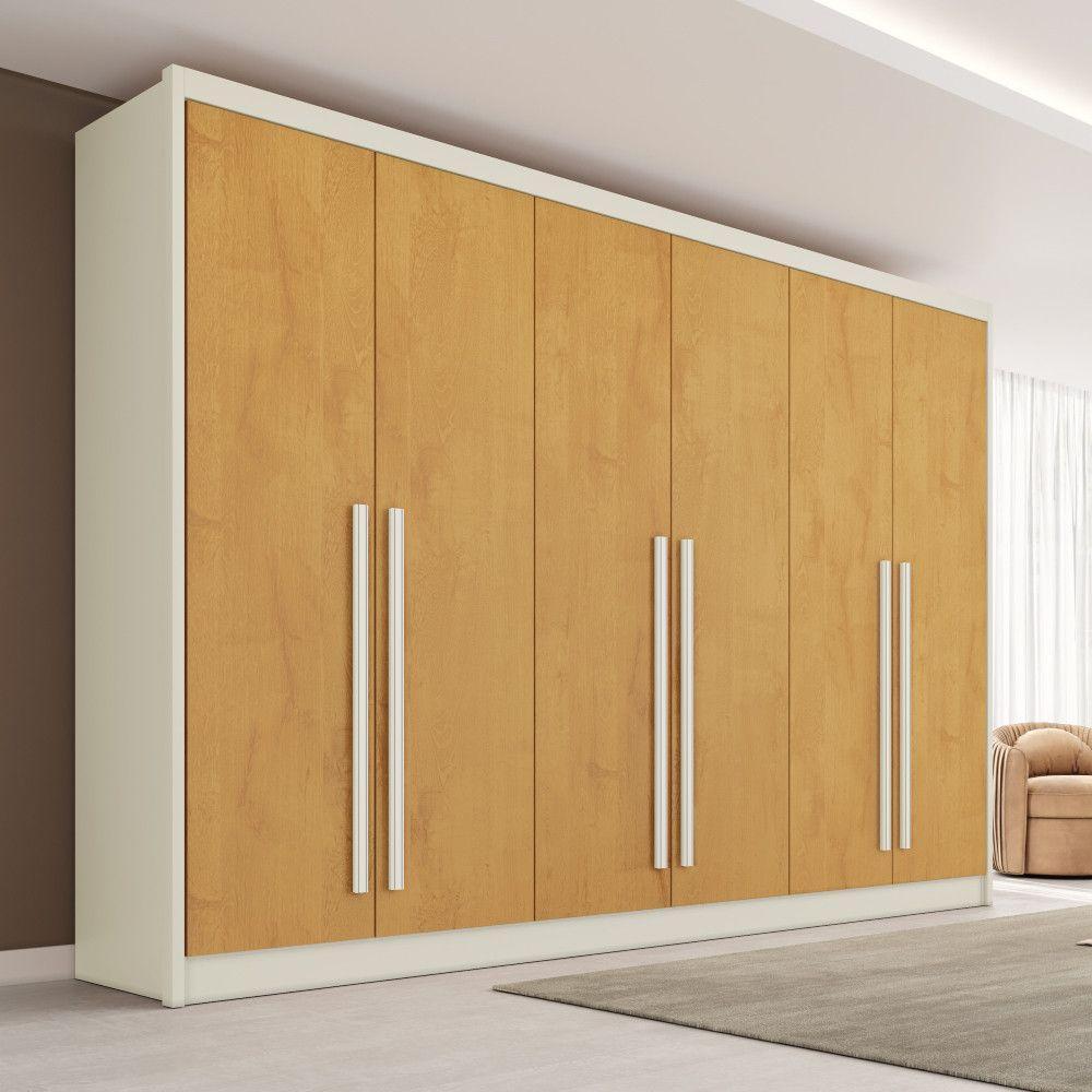 Guarda Roupa Valencia 6 Portas 6 Gavetas 100% Mdf Mademarcs Off White-peroba - 2