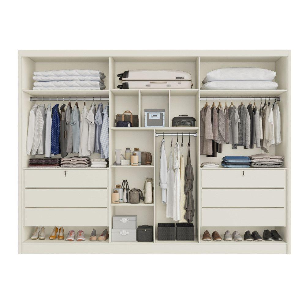 Guarda Roupa Valencia 6 Portas 6 Gavetas 100% Mdf Mademarcs Off White-peroba - 4