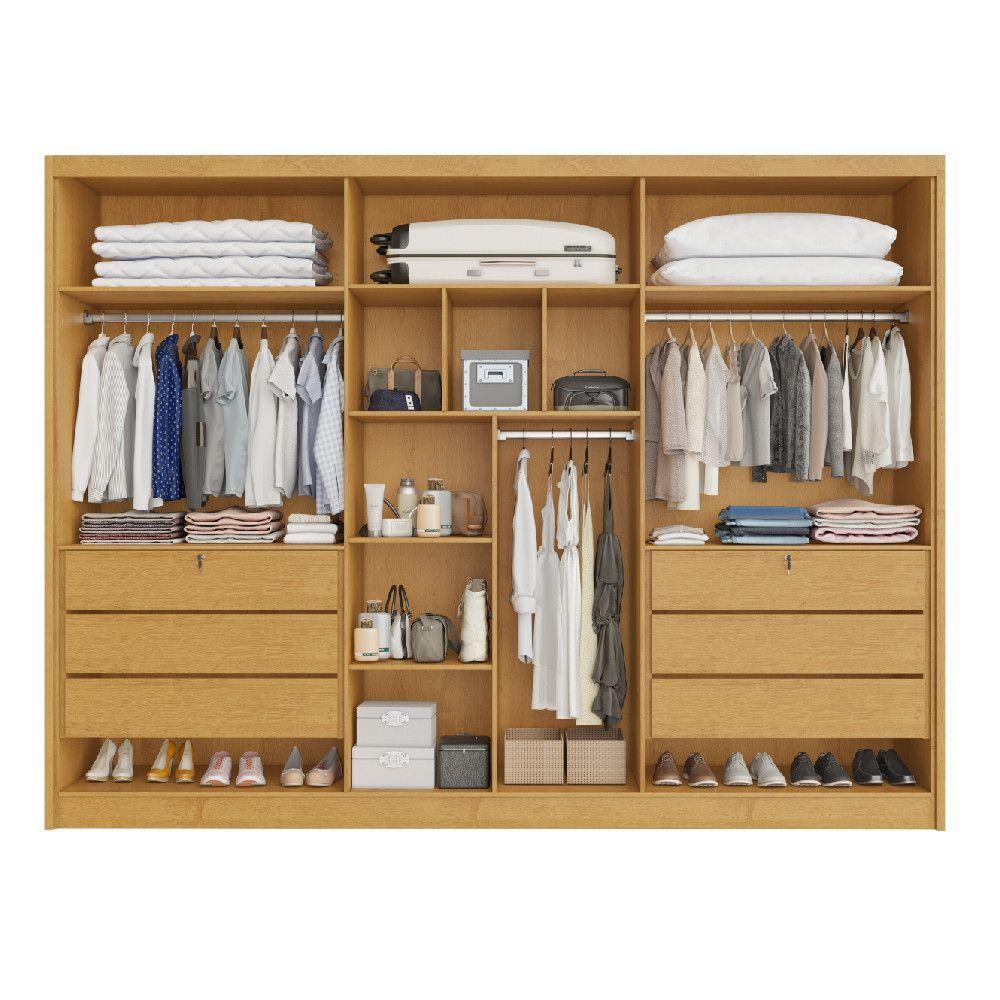 Guarda Roupa Valencia 6 Portas 6 Gavetas 100% Mdf Mademarcs Peroba-off White - 4