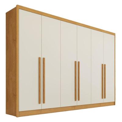 Guarda Roupa Valencia 6 Portas 6 Gavetas 100% Mdf Mademarcs Peroba-off White