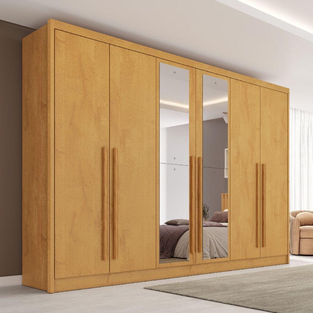 Guarda Roupa Valencia 6 Portas 6 Gavetas 100% Mdf Espelho Peroba - 2
