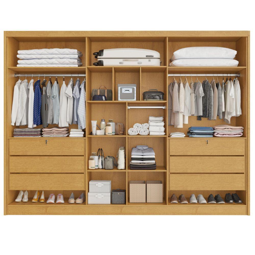 Guarda Roupa Valencia 6 Portas 6 Gavetas 100% Mdf Espelho Peroba - 3