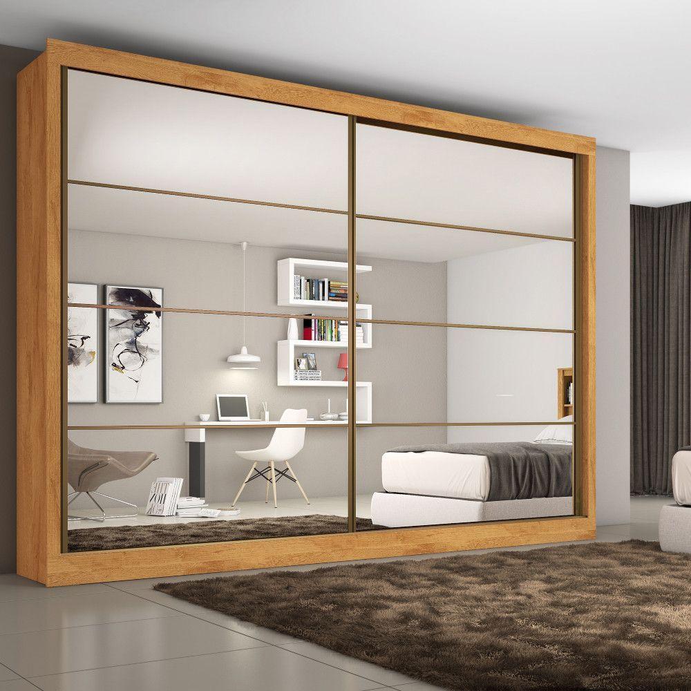 Guarda Roupa Sevilha 2 Portas Espelhadas 100% Mdf Mademarcs Peroba - 2