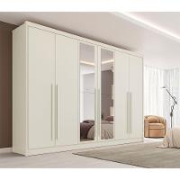 Guarda Roupa Valencia 6 Portas 6 Gavetas 100% Mdf Espelho Off White - 2